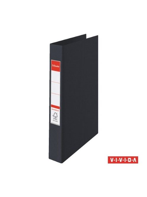 Gyűrűs könyv, 2 gyűrű, 42 mm, A4, PP, ESSELTE "Standard", Vivida fekete (E14454)