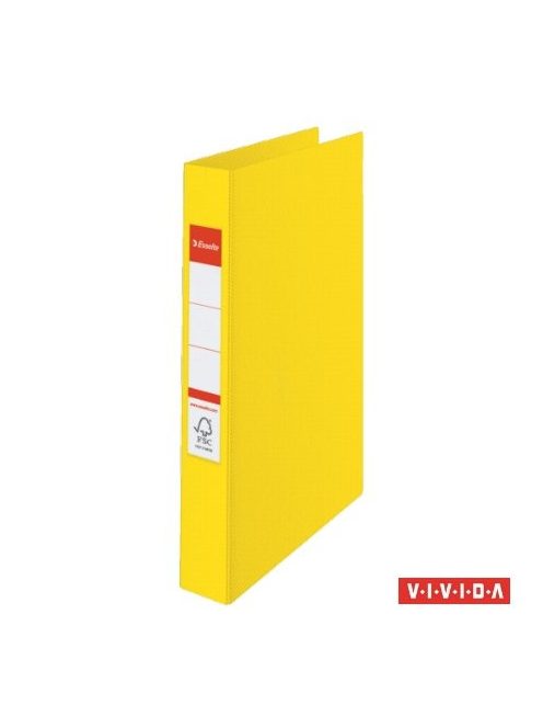 Gyűrűs könyv, 4 gyűrű, 42 mm, A4, PP, ESSELTE "Standard", Vivida sárga (E14458)