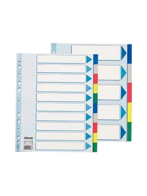 Regiszter, műanyag, A4 Maxi, 10 részes, ESSELTE (E15267)