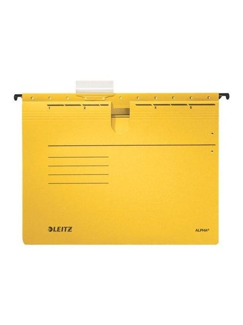 Függőmappa, gyorsfűzős, karton, A4, LEITZ "Alpha", sárga (E19840015)