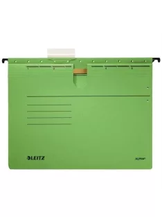   Függőmappa, gyorsfűzős, karton, A4, LEITZ "Alpha", zöld (E19840055)