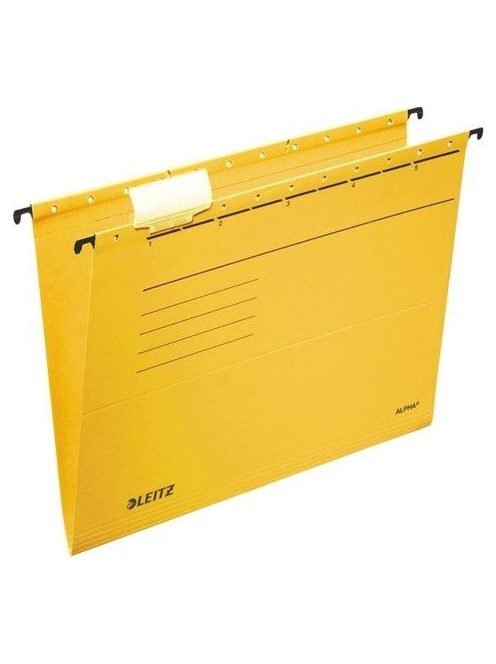 Függőmappa, karton, A4, LEITZ, "Alpha Standard", sárga (E19850015), 25db (E19850015)