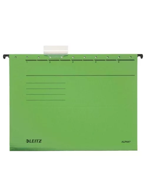 Függőmappa, karton, A4, LEITZ "Alpha Standard", zöld (E19850055)