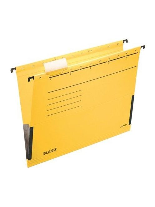 Függőmappa, oldalvédelemmel, karton, A4, LEITZ "Alpha", sárga (E19860015)