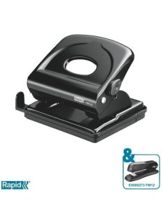   Lyukasztó, kétlyukú, 25 lap, fém, RAPID "FMC25", fekete (E21835501)