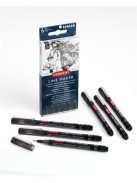 Tűfilc szett, 0,05/0,1/0,2/ 0,3/0,5/0,8 mm, DERWENT "Line Marker", fekete (E2305559)