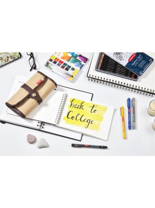 Tűfilc szett, 0,1/ 0,3/0,5 mm, DERWENT "Line Marker", fekete (E2305560)