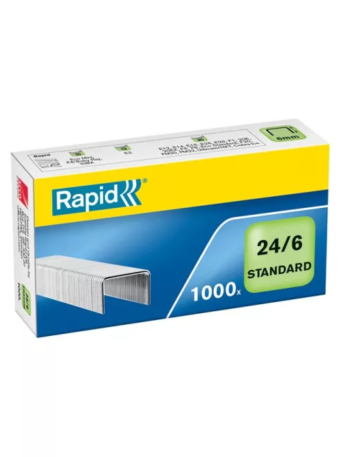 Tűzőkapocs, 24/6, horganyzott, RAPID "Standard" (E24855600)