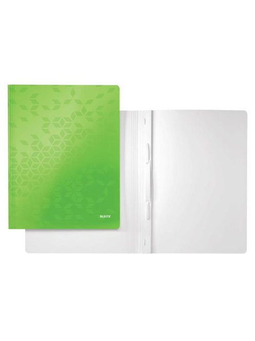 Gyorsfűző, laminált karton, A4, LEITZ "Wow", zöld (E30010054)