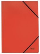 Gumis mappa, karton, A4, LEITZ "Recycle", piros (E39080025)