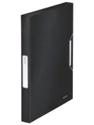 Gumis mappa, 30 mm, PP, A4, LEITZ "Style Jumbo", szaténfekete (E39560094)