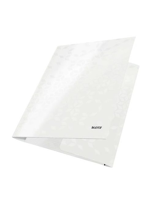 Gumis mappa, 15 mm, karton, A4, LEITZ "Wow", fehér (E39820001)