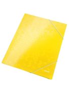 Gumis mappa, 15 mm, karton, A4, LEITZ "Wow", sárga (E39820016)