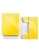 Gumis mappa, 15 mm, karton, A4, LEITZ "Wow", sárga (E39820016)