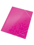 Gumis mappa, 15 mm, karton, A4, LEITZ "Wow", rózsaszín (E39820023)