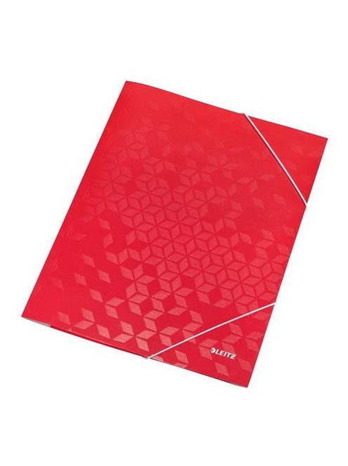 Gumis mappa, 15 mm, karton, A4, LEITZ "Wow", piros (E39820026)