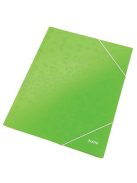 Gumis mappa, 15 mm, karton, A4, LEITZ "Wow", zöld (E39820054)