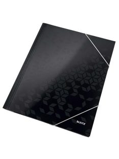   Gumis mappa, 15 mm, karton, A4, LEITZ "Wow", fekete (E39820095)