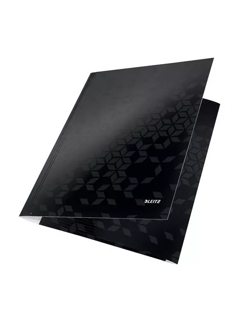 Gumis mappa, 15 mm, karton, A4, LEITZ "Wow", fekete (E39820095)