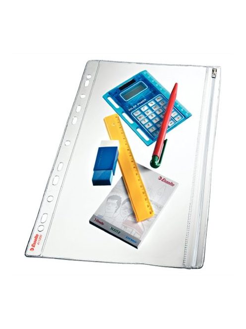 Genotherm, lefűzhető, 200 mikron, víztiszta felület, cipzárral, ESSELTE "Zip" (E411200)