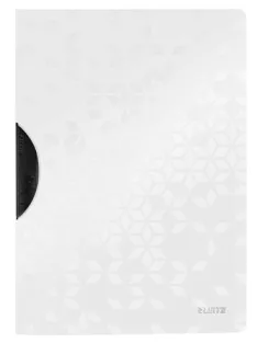   Gyorsfűző, klipes, PP, A4, LEITZ "Wow ColorClip", fehér (E41850001)