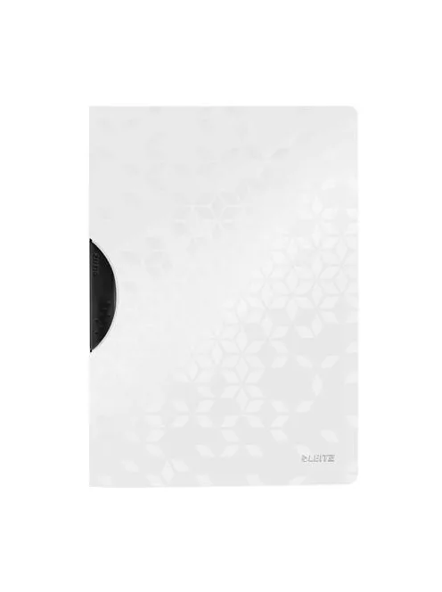 Gyorsfűző, klipes, PP, A4, LEITZ "Wow ColorClip", fehér (E41850001)