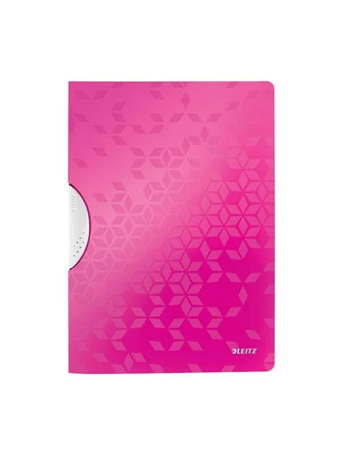 Gyorsfűző, klipes, PP, A4, LEITZ "Wow ColorClip" rózsaszín (E41850023)