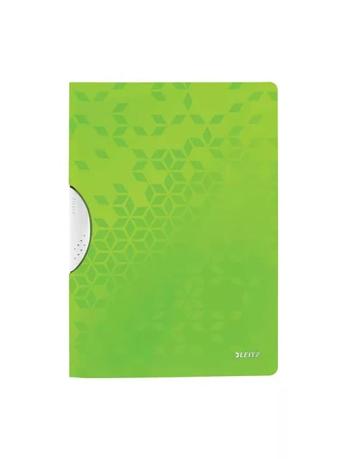 Gyorsfűző, klipes, PP, A4, LEITZ "Wow ColorClip", zöld (E41850054)