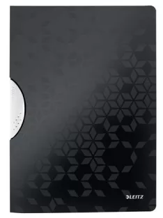   Gyorsfűző, klipes, PP, A4, LEITZ "Wow ColorClip", fekete (E41850095)