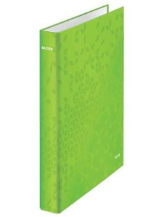   Gyűrűs könyv, 2 gyűrű, D alakú, 40 mm, A4 Maxi, karton, LEITZ "Wow", zöld (E42410054)