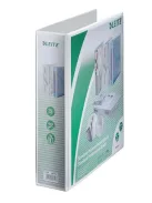 Gyűrűs könyv, panorámás, 4 gyűrű, D alakú, 77 mm, A4 Maxi, PP, LEITZ, fehér (E42870001)