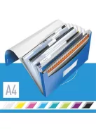 Harmonikamappa, A4, PP, 6 rekeszes, LEITZ "Wow", kék (E45890036)