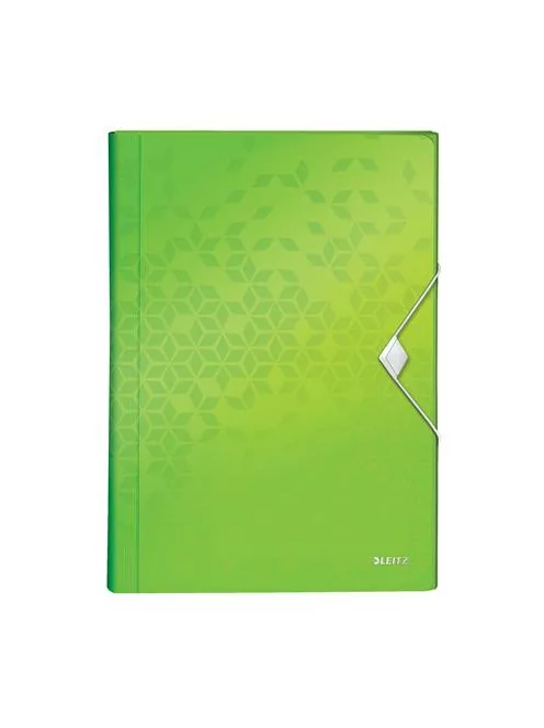 Harmonikamappa, A4, PP, 6 rekeszes, LEITZ "Wow", zöld (E45890054)