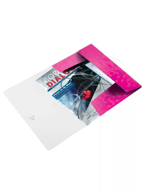 Gumis mappa, PP, A4, LEITZ "Wow", rózsaszín (E45990023)