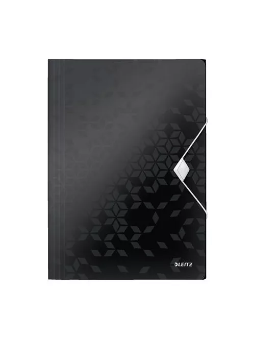 Gumis mappa, PP, A4, LEITZ "Wow", fekete (E45990095)