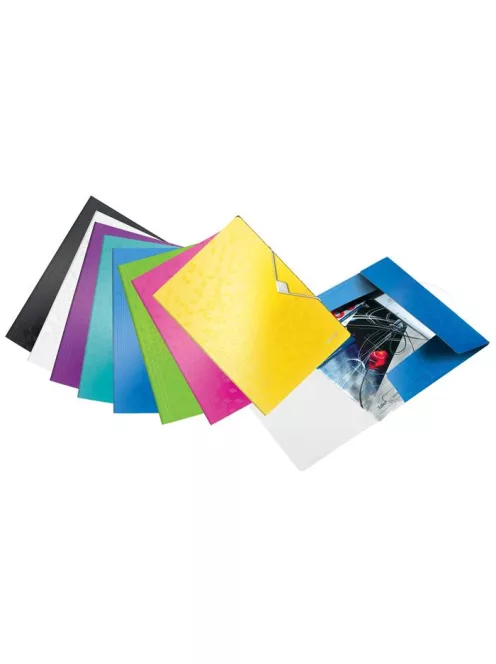 Gumis mappa, PP, A4, LEITZ "Wow", fekete (E45990095)