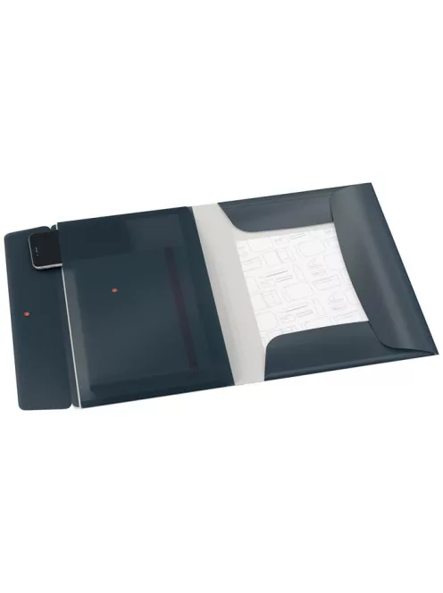 Gumis mappa, extra tasakkal, PP, A4, LEITZ "Cosy", bársonyszürke (E46190089)