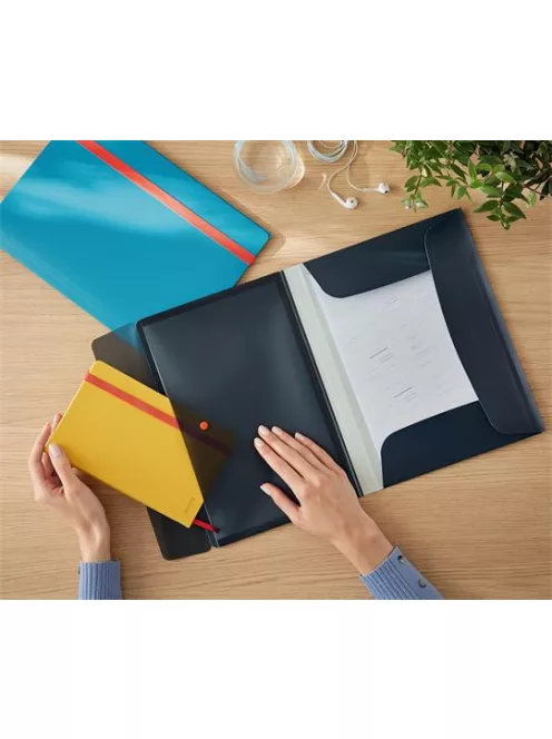 Gumis mappa, extra tasakkal, PP, A4, LEITZ "Cosy", bársonyszürke (E46190089)