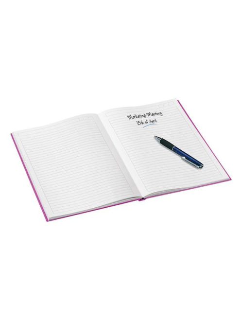 Beíró, A5, vonalas, 80 lap, keményfedeles, LEITZ "Wow", rózsaszín (E46271023)