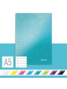 Beíró, A5, vonalas, 80 lap, keményfedeles, LEITZ "Wow", jégkék (E46271051)