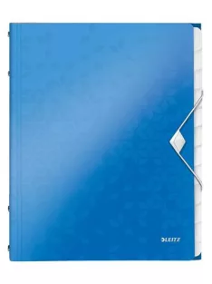   Előrendező, A4, 12 részes, műanyag, LEITZ "Wow", kék (E46340036)