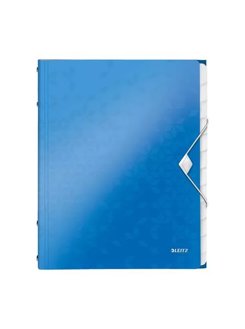 Előrendező, A4, 12 részes, műanyag, LEITZ "Wow", kék (E46340036)