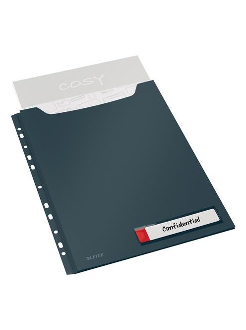 Genotherm, lefűzhető, A4 maxi, LEITZ "Cosy Privacy", bársonyszürke (E46680089)