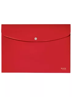   Irattartó tasak, A4, PP, patentos, LEITZ "Recycle", piros (E46780025)