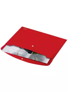   Irattartó tasak, A4, PP, patentos, LEITZ "Recycle", piros (E46780025)