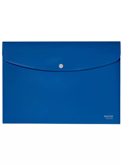 Irattartó tasak, A4, PP, patentos, LEITZ "Recycle", kék (E46780035)