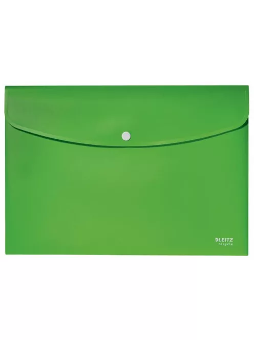 Irattartó tasak, A4, PP, patentos, LEITZ "Recycle", zöld (E46780055)