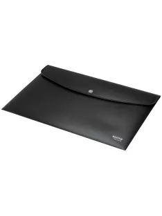   Irattartó tasak, A4, PP, patentos, LEITZ "Recycle", fekete (E46780095)