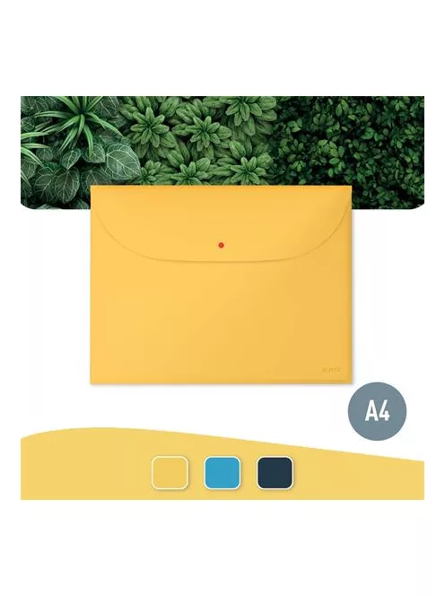 Irattartó tasak, 2 zsebes, A4, PP, pantentos, LEITZ "Cosy", melegsárga (E47090019)