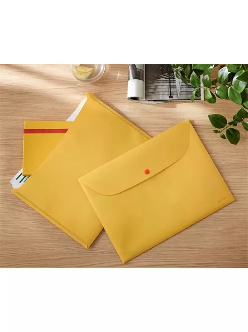 Irattartó tasak, 2 zsebes, A4, PP, pantentos, LEITZ "Cosy", melegsárga (E47090019)